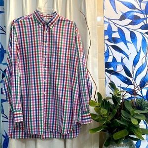 Men’s Checkered Maus & Hoffman Long Sleeve Buttondown Size Large